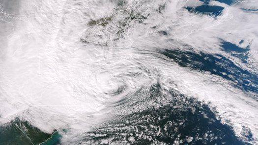 PHOTO: It won't take a storm as large as Hurricane Sandy to cause serious coastal flooding in New York, according to a new report that confirms global warming's link to climate change. Photo credit: NASA/NOAA.