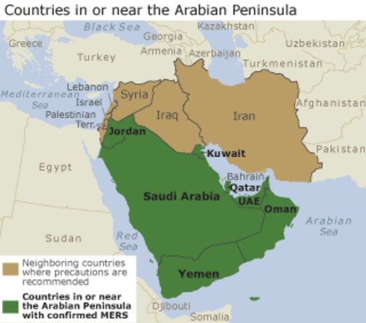 PHOTO: An Illinois man is reported to have contracted the MERS-CoV virus from an infected Indiana man who had traveled to Saudia Arabia, one of the areas of concern to health officials. Image courtesy Centers for Disease Control and Prevention.