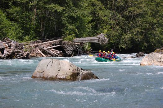 PHOTO: It's prime time to raft the Sauk River in northwestern Washington, and the town of Darrington is hoping people won't stay away in the aftermath of this year's deadly Oso mudslide. Photo courtesy Adventure Cascades.