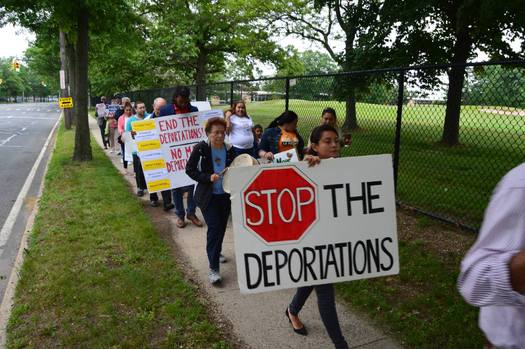 PHOTO: Long Island immigrants and their supporters held a vigil Thursday night at East Meadow High School to call attention to the fate of Long Island undocumented immigrant fathers who are in detention at the nearby Nassau County Correctional Center. Photo courtesy Victoria Daza.