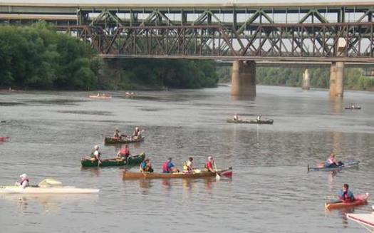 PHOTO: More than 600 paddlers, plus hundreds more support staff and officials, will take to the water over the next several days to draw attention to water quality concerns and raise funds to preserve the Missouri River. Photo courtesy Missouri American Water 