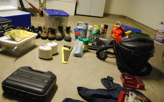 PHOTO: On the list of things piled on shelves in garages and sheds across Iowa, residents are being urged to make sure any hazardous waste items are disposed of properly at collection centers across the state. Photo credit: Amanda Hamilton/Flickr
