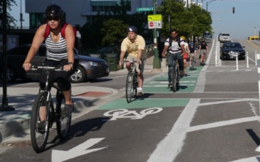 PHOTO: A first-of-its-kind report card is being issued that ranking Connecticut towns & cities for the experience they provide to bikers and walkers. Photo courtesy of Mike Amsden/ City of Chicago and the League of American Bicyclists.