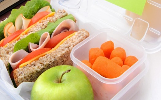 PHOTO: Nutritionists recommend including some combination of two fruits and two vegetables in a child's lunchbox, and having them help with the selection and lunch-packing process. Photo courtesy of HealthyChild.org.