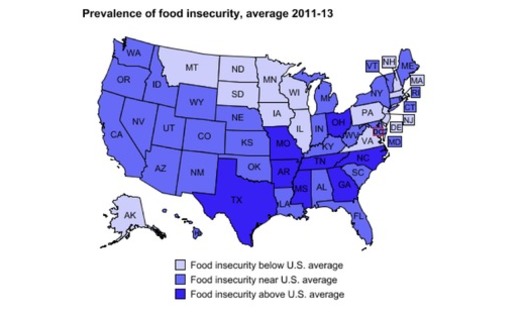 GRAPHIC: While food insecurity in Massachusetts is below the levels in many other states, nearly eleven percent of all Commonwealth households are struggling to put food on the table. Source: U.S. Department of Agriculture.