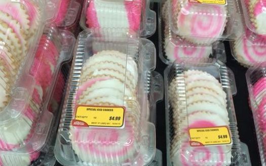 PHOTO: Festival Foods is one of many Wisconsin companies that sell pink-themed items, like these cookies, in October for Breast Cancer Awareness Month. The Think Before You Pink campaign does not discourage pink purchases in any way, but wants consumers to be aware of where their money is really going. Photo credit: Post Crescent Media
