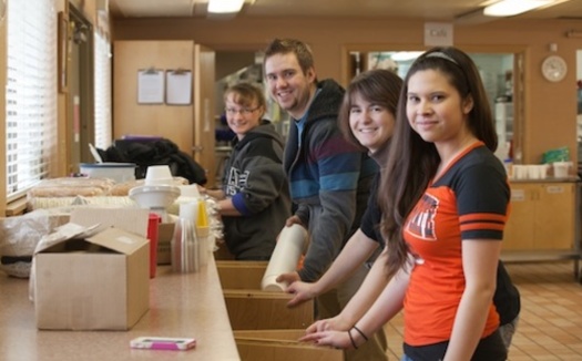 PHOTO: Students from Oregon State University Cascades spent last year's MLK Day helping at the Bend Community Center. This year, the list of Central Oregon projects has grown from 10 to 22. Photo credit: Michelle Bauer.
