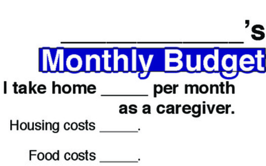 IMAGE: Some of the state's lowest-paid workers are making their home budget details public at a Thursday 'Fight for $15' rally at the State Capitol. They'll fill out and carry this monthly budget summary sheet to show lawmakers. Graphic courtesy SEIU Local 775.