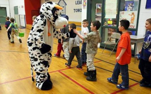PHOTO: Outreach efforts, such as this one at Dr. Norman W. Crisp Elementary School in Nashua, helped New Hampshire enroll nearly 1,000 more kids in school breakfast programs last year. Courtesy: NH Kids Count 