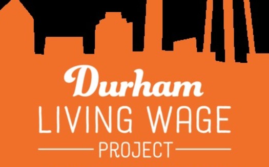 Photo: Durham residents now can look for this logo on websites or at business entrances to find out if the business pays its employees a living wage. Photo credit: Durham Living Wage Project