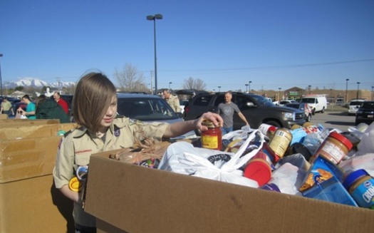 PHOTO: Boy Scouts across Utah will be collecting food Saturday in an annual effort that netted 1.6 million pounds of food last year. Photo courtesy Utah Food Bank.