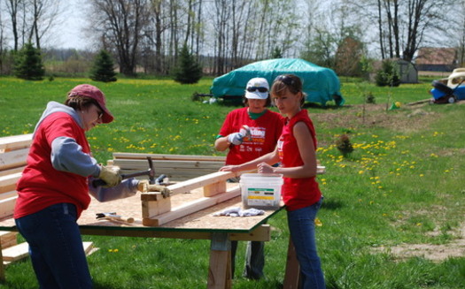 PHOTO: Women will take the lead at dozens of Habitat for Humanity sites statewide this week as part of the annual Women Build Week. Photo courtesy of Habitat for Humanity of Clinton County. 