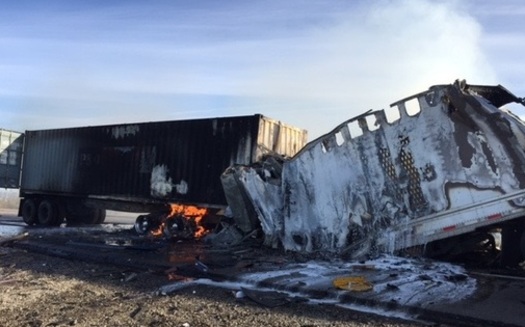 Photo of a wreck on I-10 near Quartzite. Credit: courtesy Arizona Department of Public Safety.