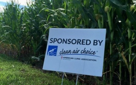 Reminiscent of the old Burma Shave rhyming signs, new roadside signs touting the clean-air benefits of E85 are popping up all over rural Wisconsin. Credit: Clean Air Choice Team.