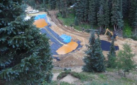The EPA is treating some of the contaminated water from the Gold King Mine spill in containment ponds like this one. Courtesy: U.S. Environmental Protection Agency