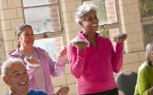 Exercise is recommended to boost strength and balance in order to reduce seniors' risk of falling. Credit: USDA