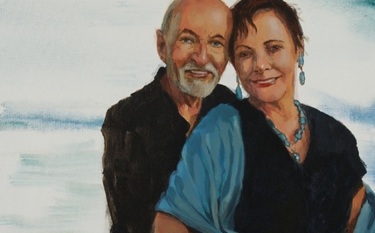 This portrait of caregiver Jill Ballard of Cannon Falls and her husband Bob was given to Jill as part of National Family Caregivers Month. Courtesy: AARP Minnesota