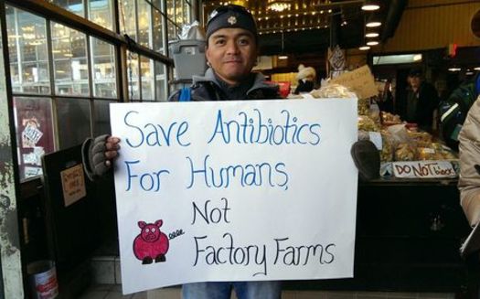 Public-health advocates have a message for Sen. Michael Bennet, D-Colo.: It's time to stop pumping antibiotics into factory-farmed animals. Credit: Food and Water Watch