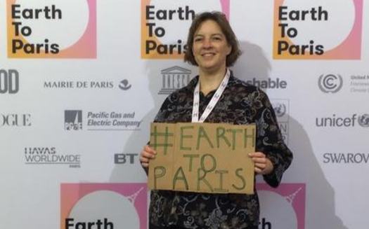 Cathy Becker of Grove City joined the Sierra Club at the UN Climate Conference. (Earth to Paris)