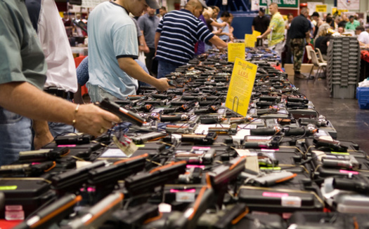 An executive action would expand mandatory background checks for firearm sales at gun shows. (M and R Glasgow/Flickr)