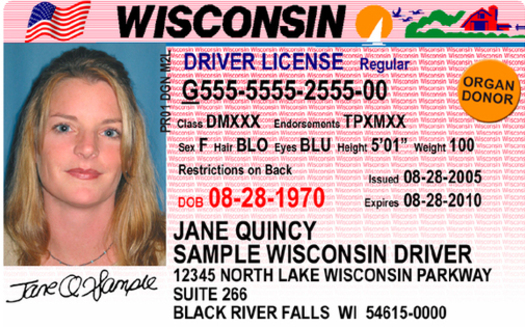The non-presidential primary election on Tuesday will be the first statewide Wisconsin election where Voter ID will be required. A driver's license is acceptable. (WI Department of Transportation)