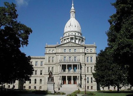 At the state Capitol, environmental groups will demonstrate what they say is the hazardous state of energy production in Michigan. (Brian Charles Watson/Wikimedia)