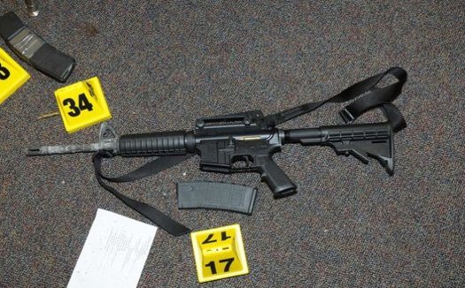 The Bushmaster AR-15 rifle used at Sandy Hook Elementary School. (Newtown Police/Wikimedia Commons)