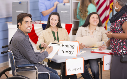 Advocates for voters with disabilities are urging Illinois election officials to keep accessibility in mind when setting up polling places. (iStockphoto)