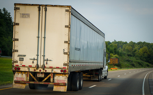 Semi trucks traveling across Pennsylvania will soon have to include improved carbon-emissions technology. (Tony Webster/flickr.com)