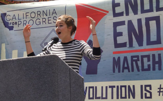 Actress Shailene Woodley spoke out against the Dakota Access Pipeline at a rally this weekend in Los Angeles. (Barry E. Levine)