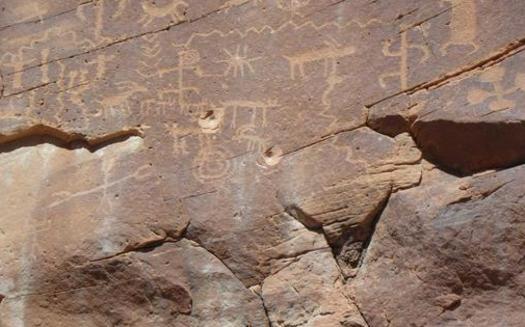 Petroglyphs at Gold Butte have been damaged by bullet holes. Advocates are asking President Obama to create a new national monument. (Christian Gerlach/Sierra Club)