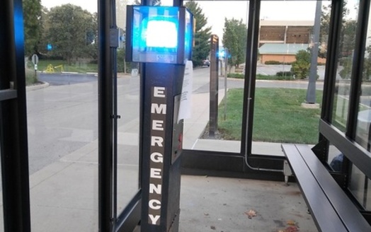 Blue-light call boxes dot college campuses, which are now in the Red Zone, the first 10 weeks of a new academic year when a higher rate of sexual assaults occur on campus. (Greg Stotelmyer)