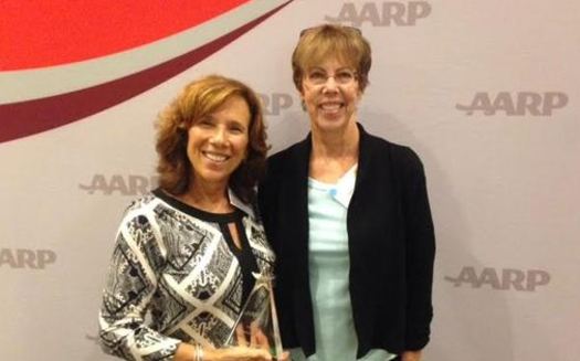 Judy Crane (Left) is being honored by AARP Maryland for helping other stroke survivors. She was nominated by her longtime friend and neighbor, Nancy Seiss. 
