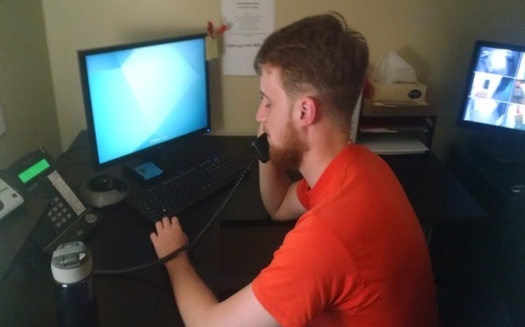 Suicide Prevention Hotline employee Joshua Drummond is among those provided free 24/7 help to Granite Staters in crisis. (Headrest)