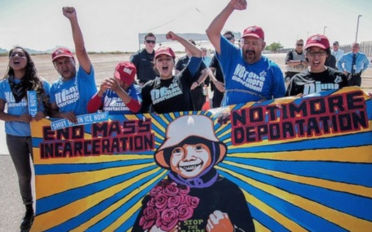 Protestors from the group Puente Arizona demonstrate against immigration raids that are the subject of a case heard in federal court on Thursday. (Puente Arizona)