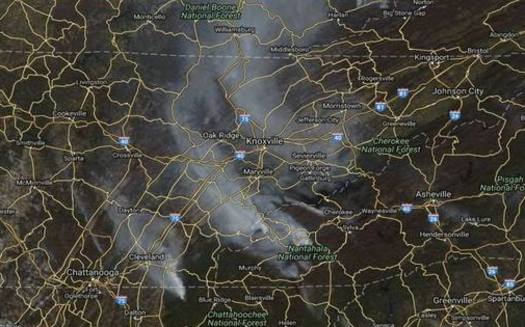 Smoke is reported across the state and can even be seen on satellite photos. (National Weather Service)