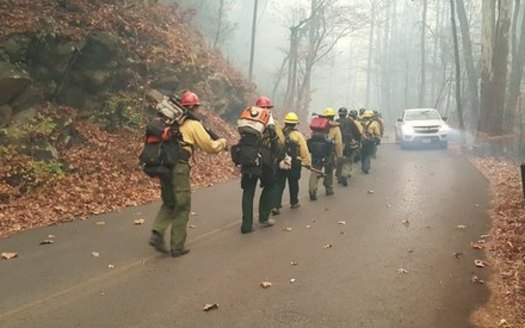 Firefighters from around the region traveled to Gatlinburg and Sevierville to fight the fires. (National Park Service)