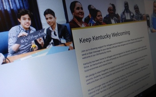 Signatures from this online petition calling on Kentucky lawmakers to welcome refugees and immigrants into the Bluegrass State will be delivered today to lawmakers at the state capitol. (Greg Stotelmyer)