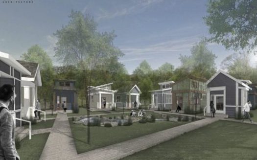 An artist's rendering of the micro home village planned as temporary housing in south Nashville. (Open Table Nashville)