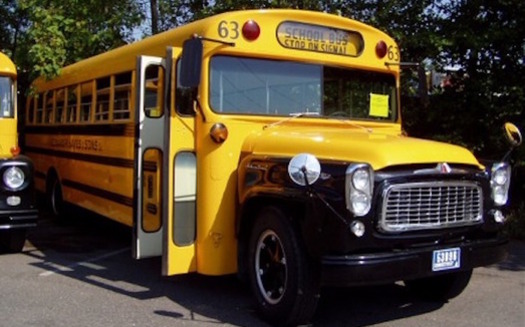 About 85 percent of Connecticut students ride buses to public schools, which exposes them to greater levels of air pollution. (School Bus Central/Wikimedia Commons)