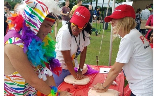 The American Heart Association is ramping up its health outreach to the LGBTQ community, which included a booth at the Hampton Roads Pride event. (MeShall Hills/American Heart Assn.)