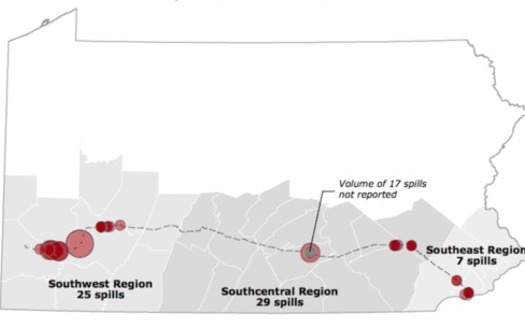 Environmental groups have documented 61 spills in two months associated with construction of the Mariner East 2 pipeline project. (Clean Air Council)