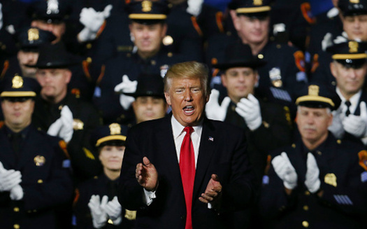 President Trump veered off in a speech Friday about the criminal gang MS-13 to tell police not to be 