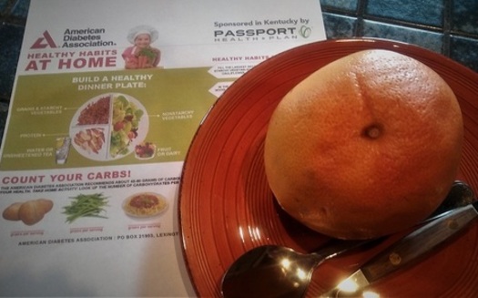This placemat has a message for Kentucky kids: eat healthily. (Greg Stotelmyer)