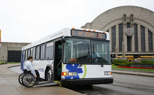 Some Ohioans with disabilities say public transportation can be hard to access and doesn't always run on time. (Metro Bus/Flickr)