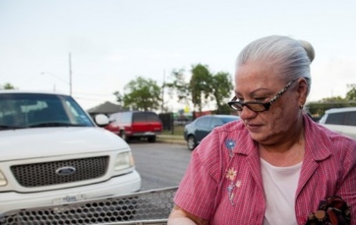 A Kentucky senior leaves a food bank, where the fight against hunger often serves those 60 and older. (Kentucky Assn. of Food Banks)