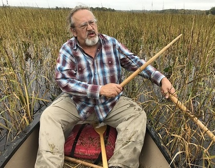 Jeff Savage harvests rice on Perch Lake, part of the Fond du Lac band of Ojibwe reservation. (Laurie Stern)
