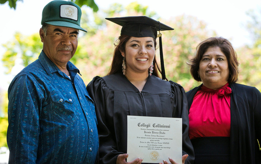 A new study shows that while more Latinos are earning college degrees, they still fall behind white and African American students in educational attainment. (HillStreet/GettyImages)