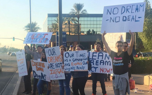Immigrant-rights advocates pleaded for a deal on DACA at a recent protest. (Promize Arizona)