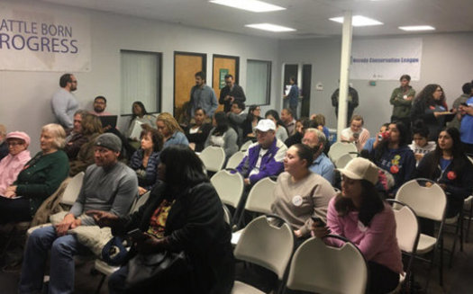Nevada progressives gathered in Las Vegas to watch the State of the Union address. (Will Pregman)